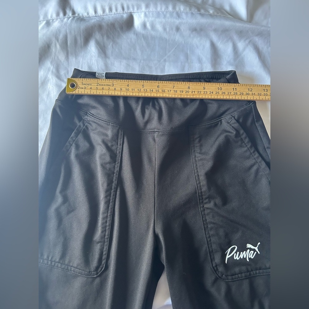 PUMA Black Athletic Jogger Pants Logo Pocket XS - Picture 3 of 6